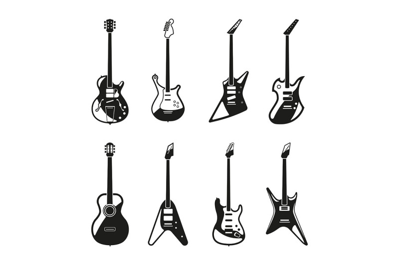 different-rock-electric-guitars-set