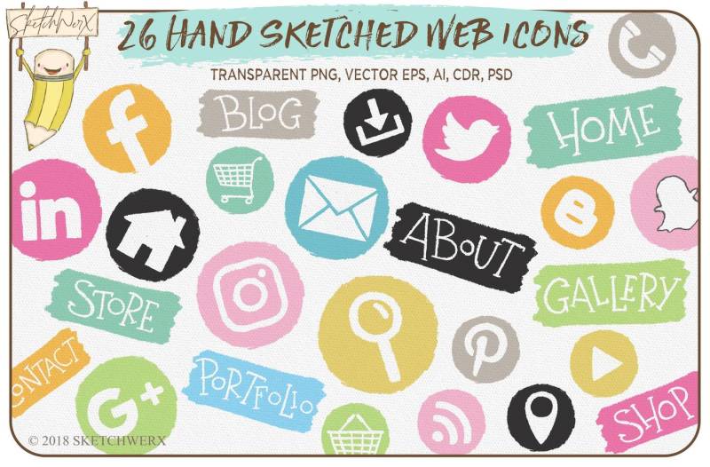 26-hand-sketched-web-icons
