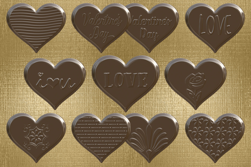 chocolate-hearts-clipart-set