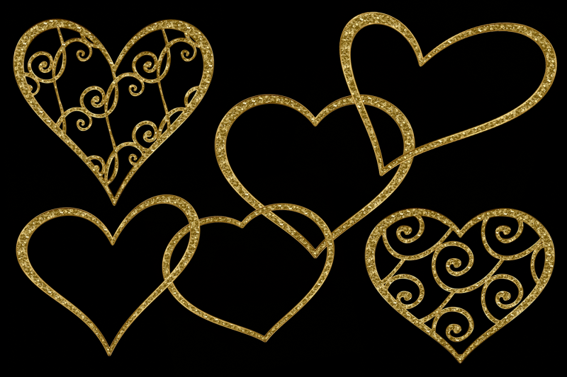 glittery-gold-hearts