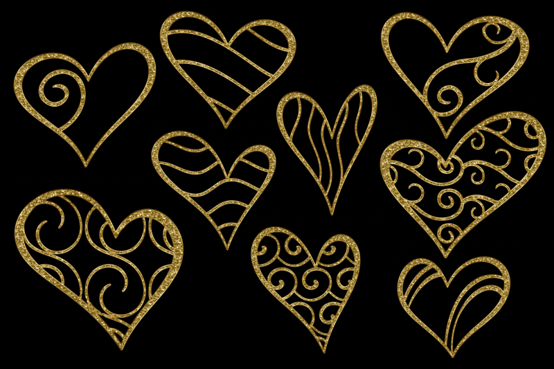 glittery-gold-hearts