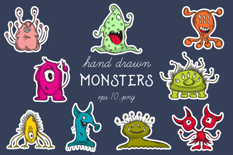 cute-monsters-set
