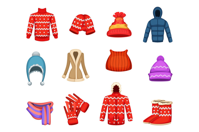 vector-illustrations-of-winter-clothes-collection
