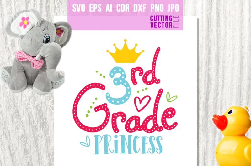 3rd-grade-princess-svg-eps-ai-cdr-dxf-png-jpg