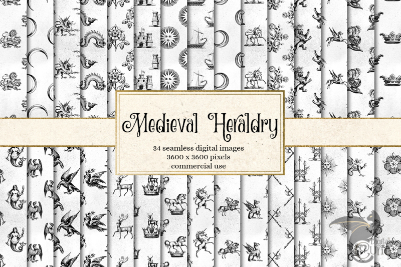 medieval-heraldry-digital-paper