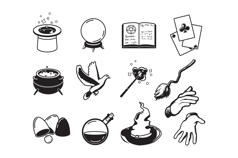 different-symbols-of-magicians-alchemists-and-wizards