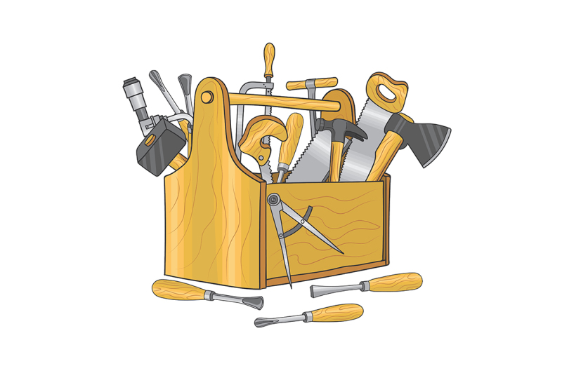 wooden-box-for-carpentry-tools-hand-drawn-vector-illustration