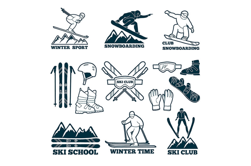 labels-set-for-club-of-skier-silhouette-of-ski-sportsmen