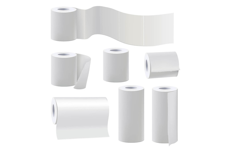 Different rolls of blank toilet papers. Vector illustration set By ONYX ...