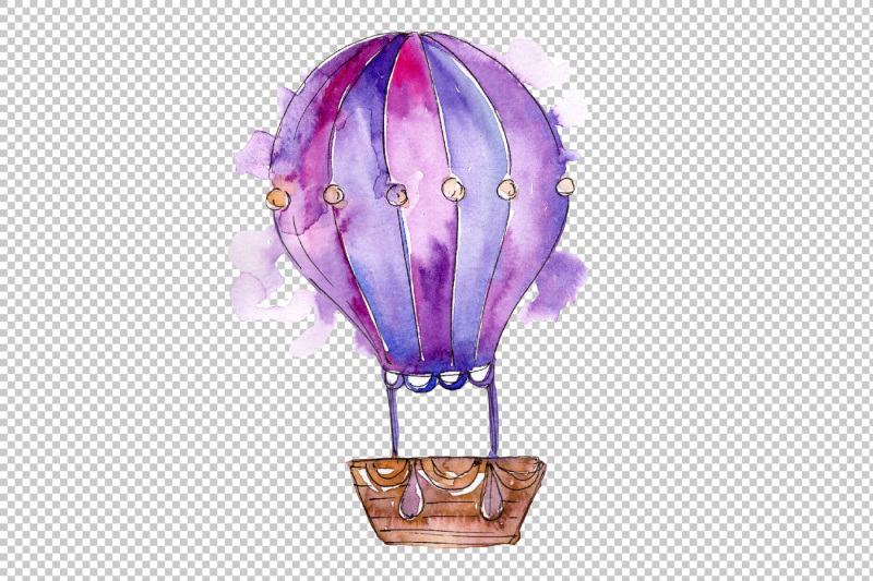 hot-air-balloon-png-watercolor-set