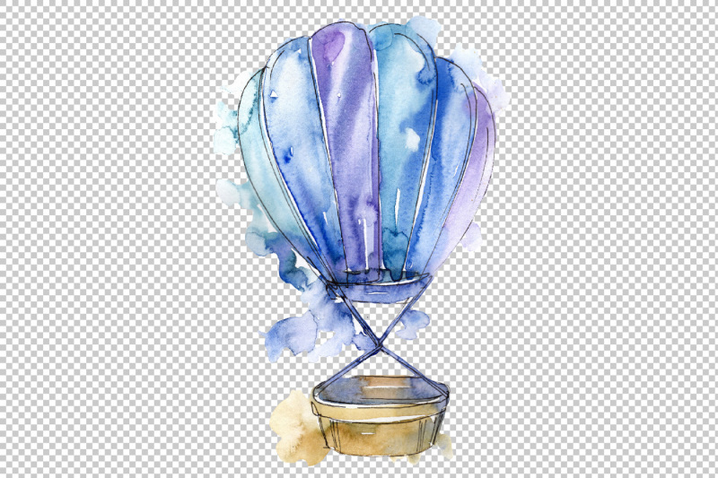 hot-air-balloon-png-watercolor-set