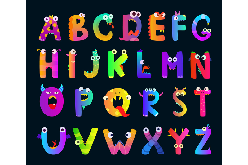 kids-alphabet-with-funny-monster-letters