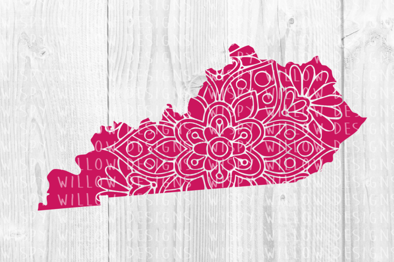 Download Kentucky KY State Floral Mandala SVG/DXF/EPS/PNG/JPG/PDF By Wispy Willow Designs | TheHungryJPEG.com