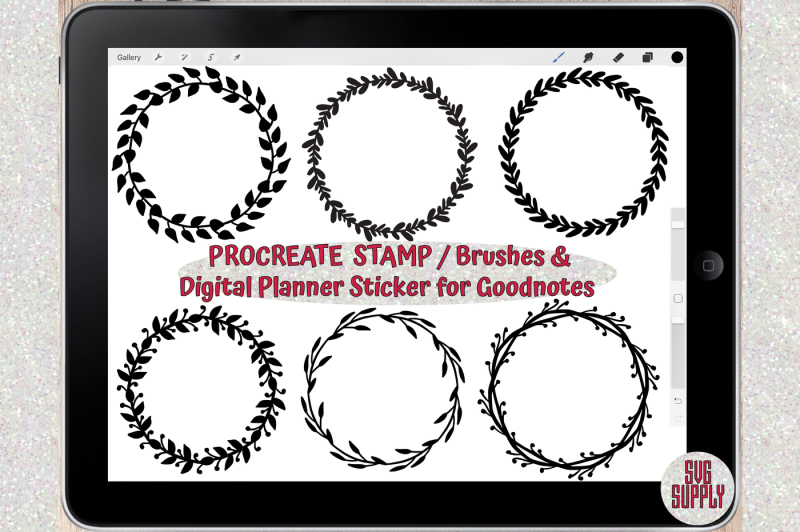 wreath-procreate-brush-stamp-and-digital-sticker-for-digital-planner