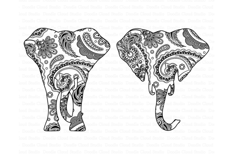 Download Elephant SVG, Elephant Head Mandala SVG files By Doodle ...