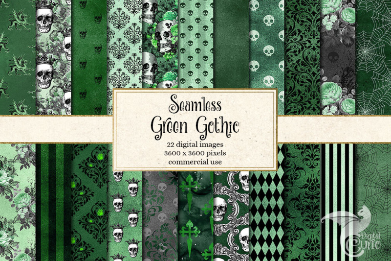 seamless-green-gothic-digital-paper