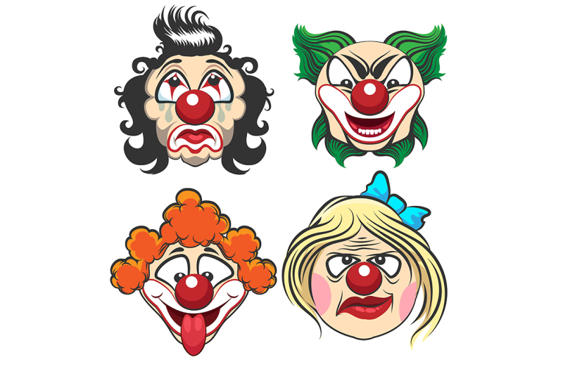 clown-face-set