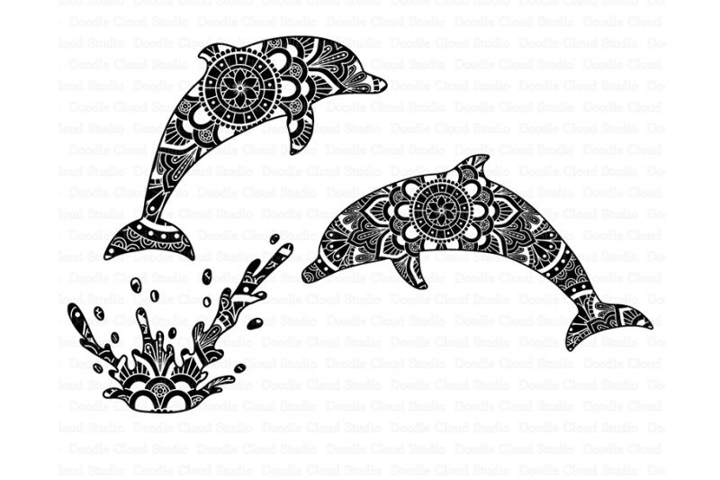 Dolphin Mandala SVG, Zentangle SVG, Mandala Dolphin SVG ...