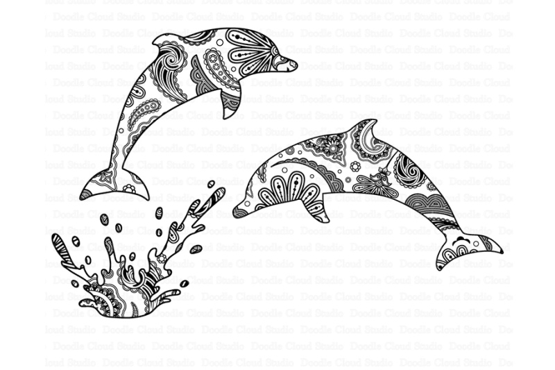 Dolphin Mandala SVG, Zentangle SVG, Mandala Dolphin SVG files By Doodle Cloud Studio ...