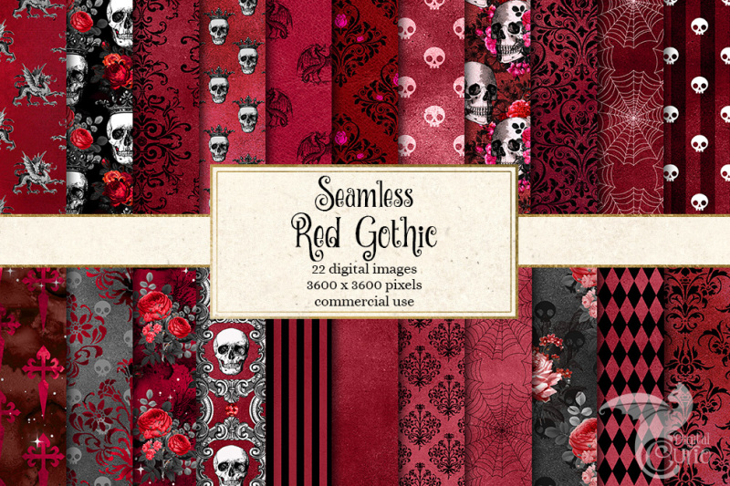 red-gothic-digital-paper