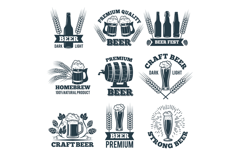 labels-or-badges-set-of-beer-elements-for-emblem-or-logo-design