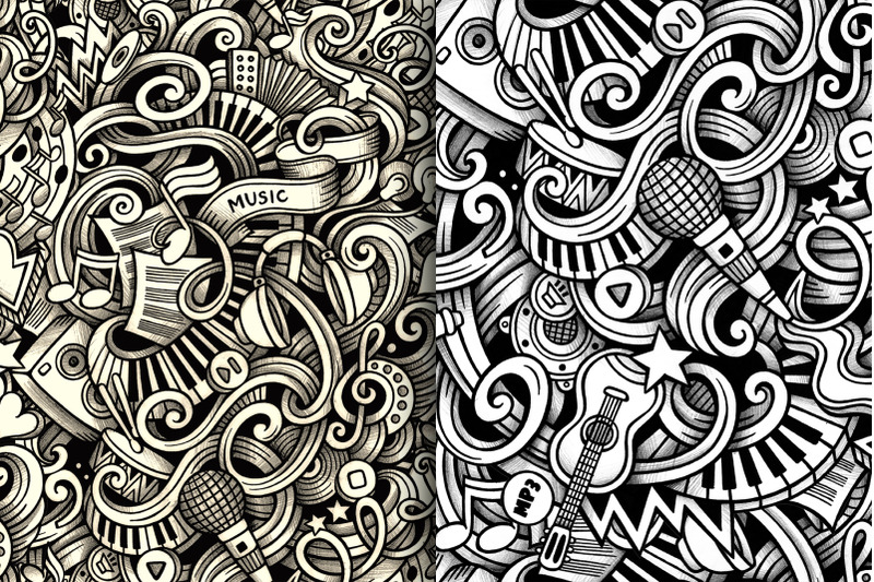 music-graphic-doodles-patterns