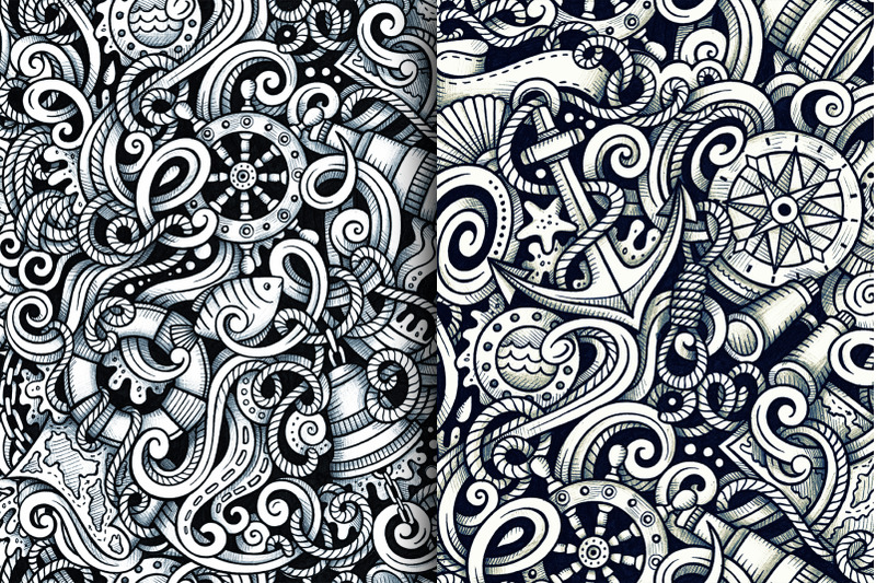 nautical-graphic-doodles-patterns