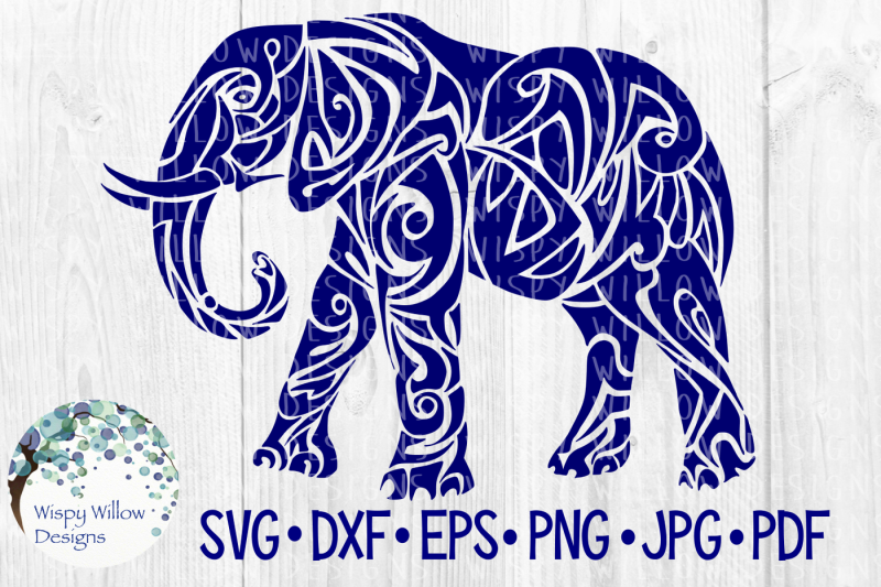 Tribal Elephant, Boho Animal SVG/DXF/EPS/PNG/JPG/PDF By ...