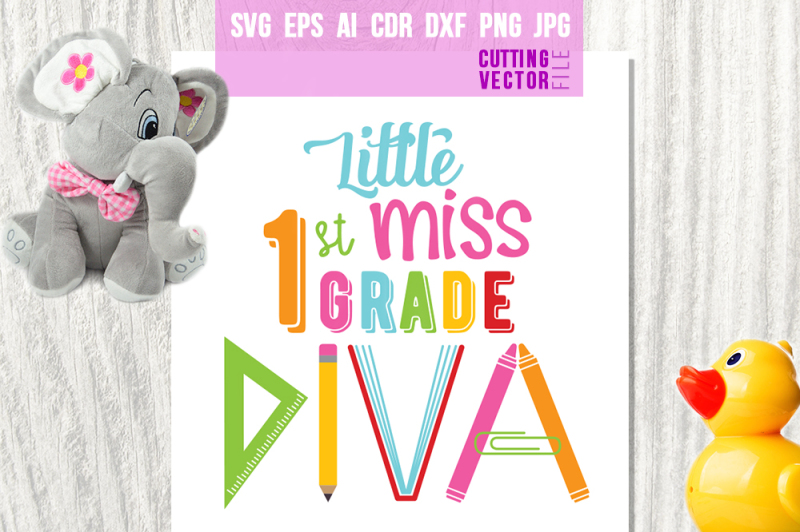 little-miss-1st-grade-diva-svg-eps-ai-dxf-png-jpg