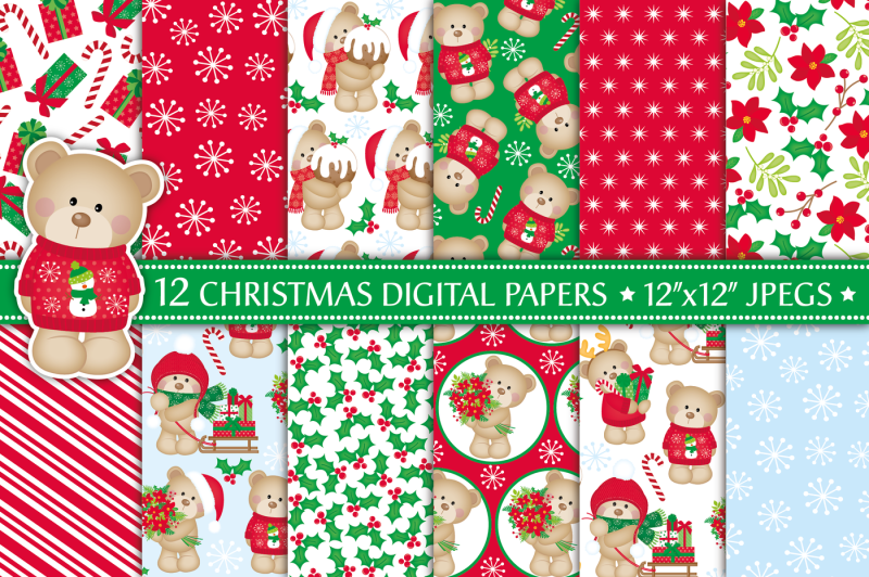 christmas-digital-papers-christmas-bears