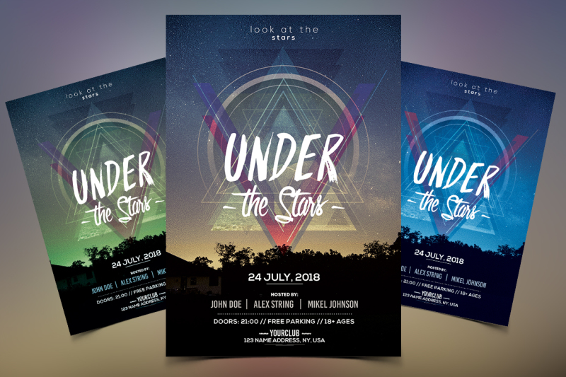 under-the-stars-psd-flyer-template