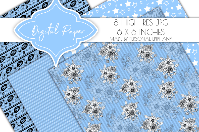 light-blue-digital-paper-floral-background-pattern-scrapbook-papers