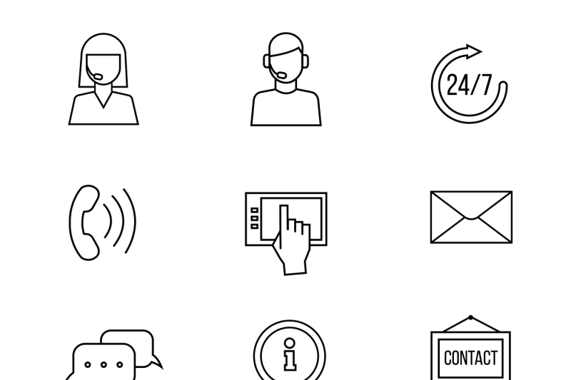contact-support-vector-line-icons