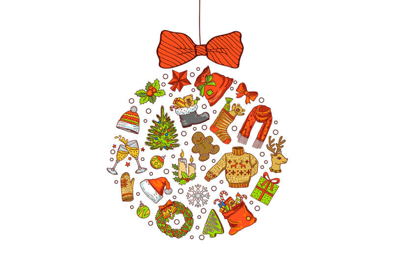 vector-hand-drawn-colored-christmas-tree-toy-made-of-elements