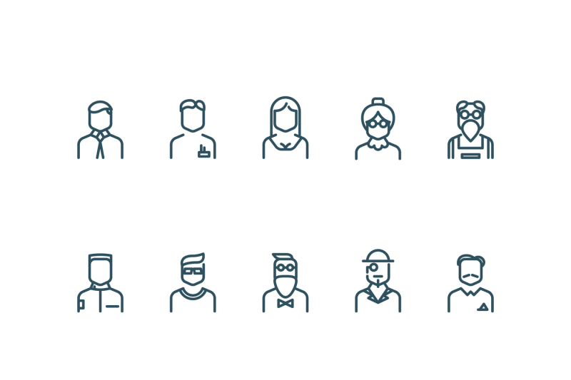 people-user-profile-vector-line-icons