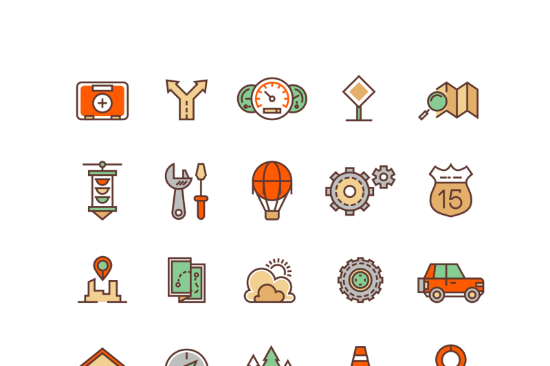location-and-travelling-flat-vector-icons