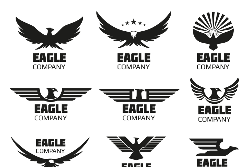 heraldic-symbols-with-eagle-silhouettes-vector-emblems-and-logos-set