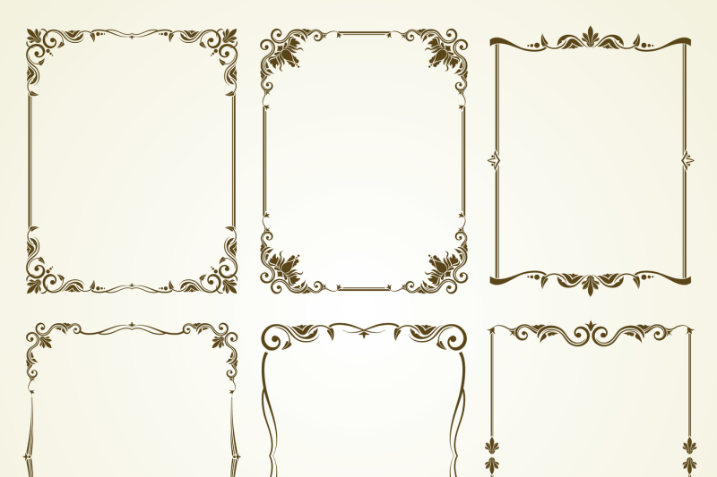 vector-vintage-calligraphic-frames-set