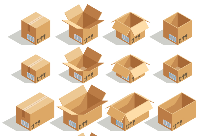 vector-isometric-cardboard-boxes