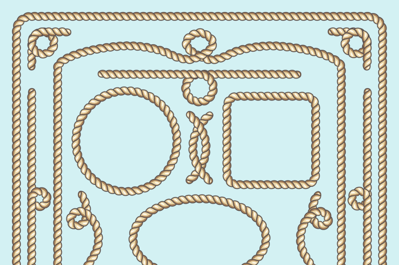 rope-frame-knots-and-corners-vector-decorative-elements