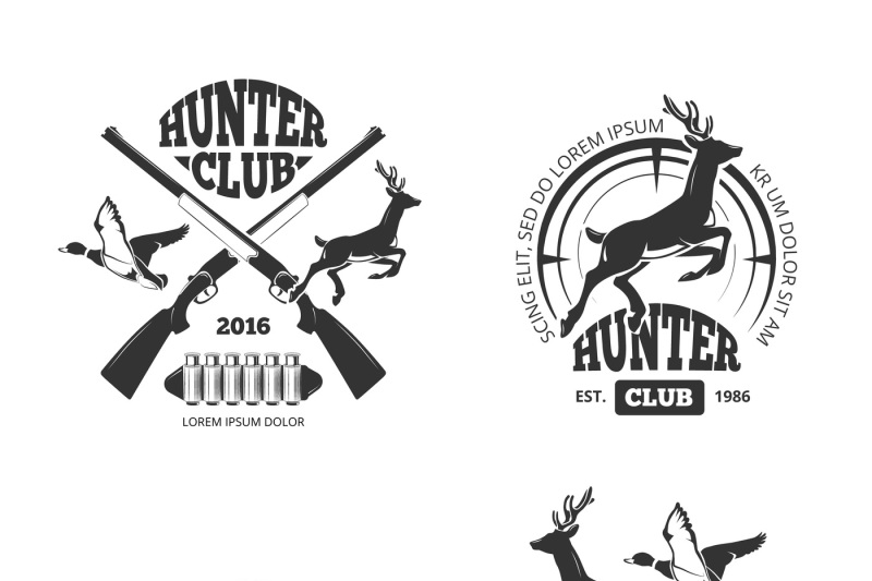 vector-retro-vintage-hunting-labels-emblems-logos-badges
