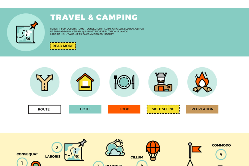 camping-traveling-tourism-vector-infographic-website-design-templat