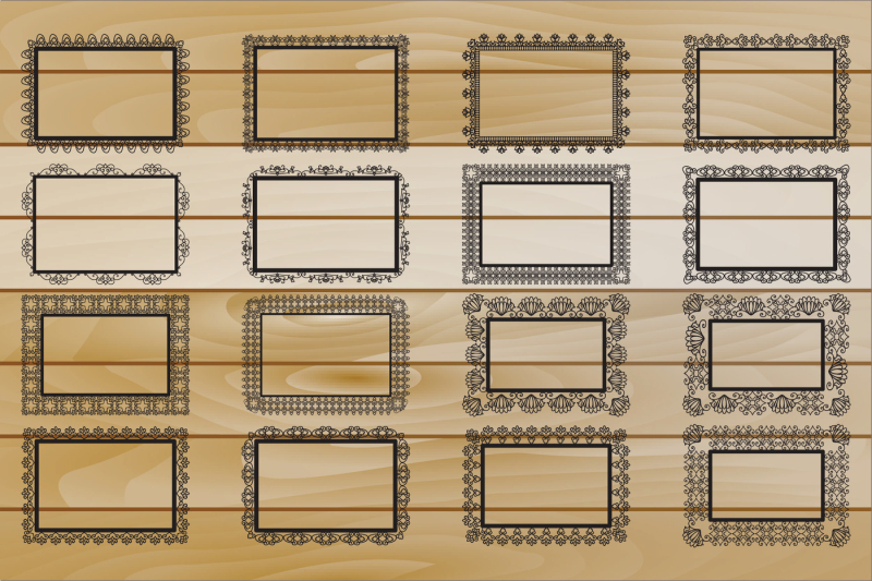 black-lacy-square-and-rectangle-frames