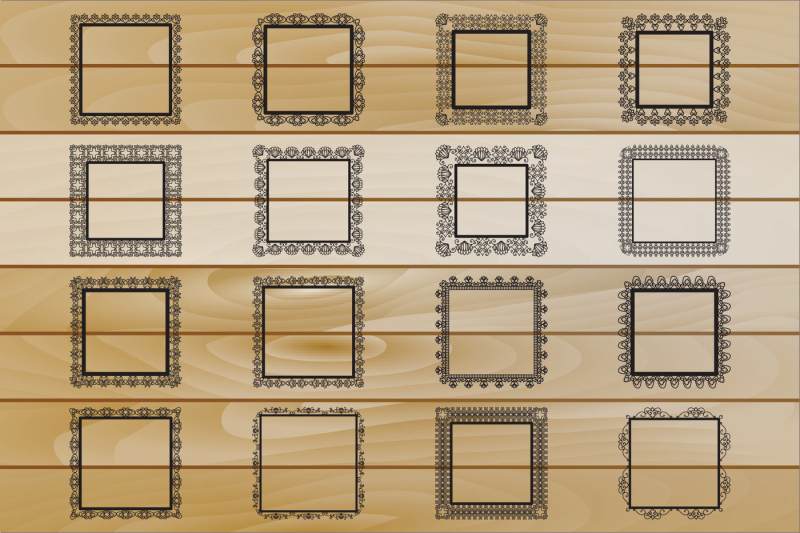 black-lacy-square-and-rectangle-frames