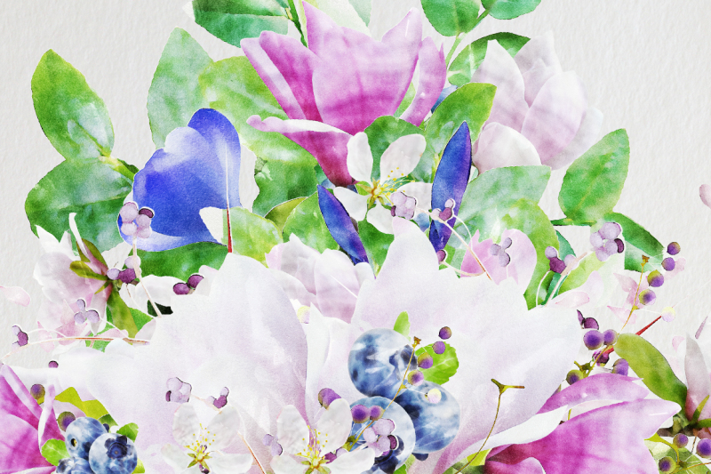 watercolor-flowers-magnolias