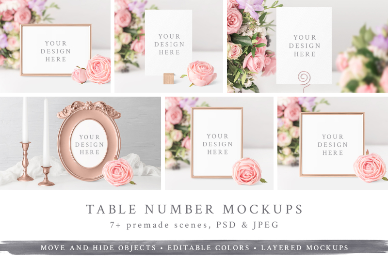 Free Table Number / Frame Mockups (PSD Mockups)
