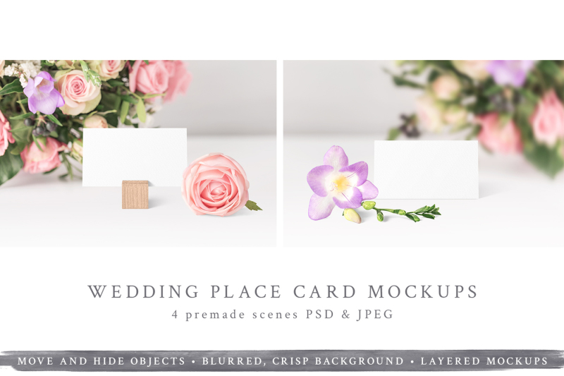 Free Wedding Place Card Mockups (PSD Mockups)