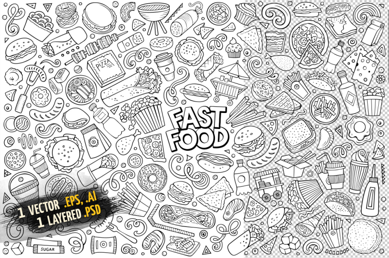 fast-food-objects-amp-elements-set