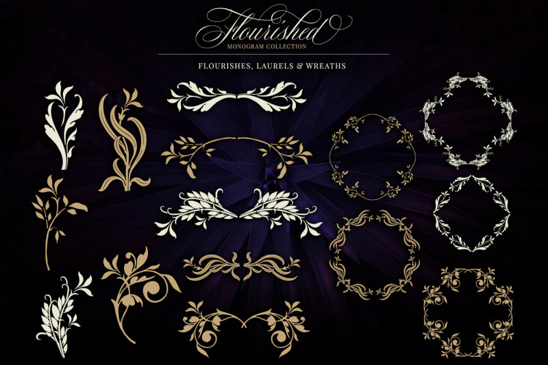 flourished-vector-monogram-collection