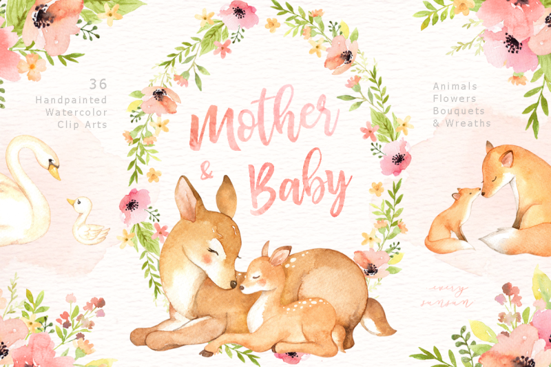 mother-amp-baby-watercolor-clipart
